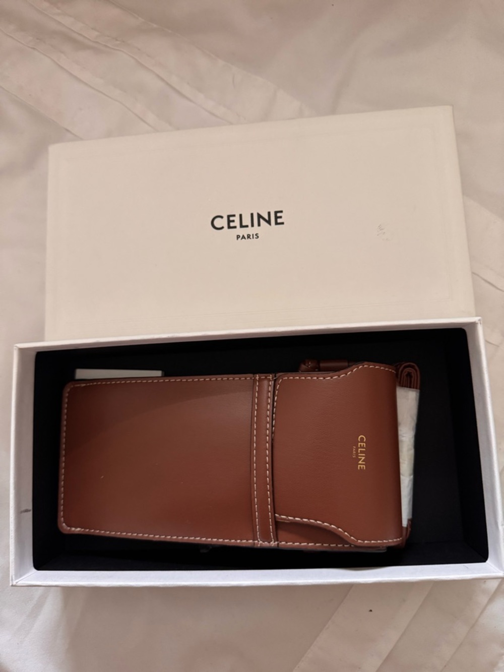 Celine Black Rectangular Acetate Sunglasses with Brown Case - Picture 5 of 10